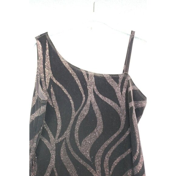 AGB Vintage Strappy Velevet Maxi Dress-Size 10-Side Slit-Whimsigoth-Glittery - Picture 3 of 12